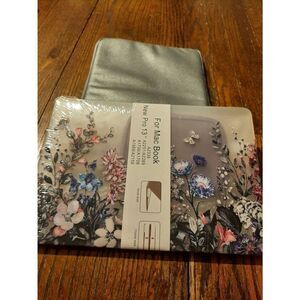 New KECC Silver and Clear Floral Butterfly MacBook Pro 13" Sleeve and Protection